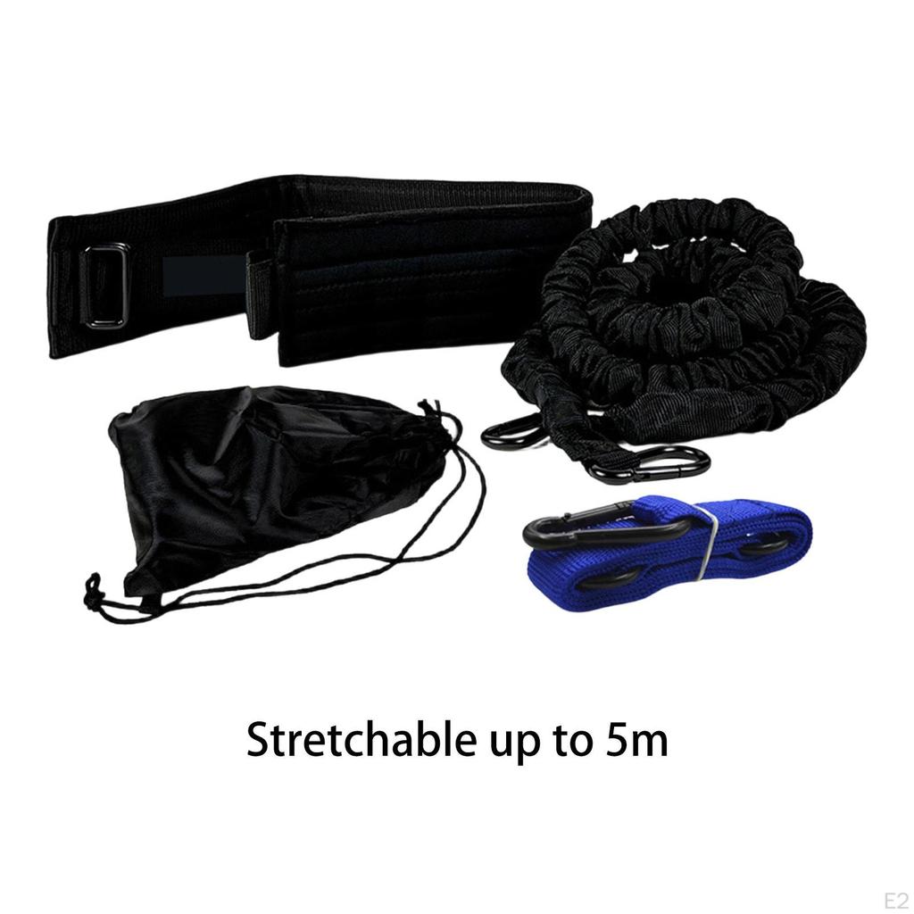 Speed Resistance Training Rope Set 100 Pounds Pull Force 5M Stretch with Waist Belt