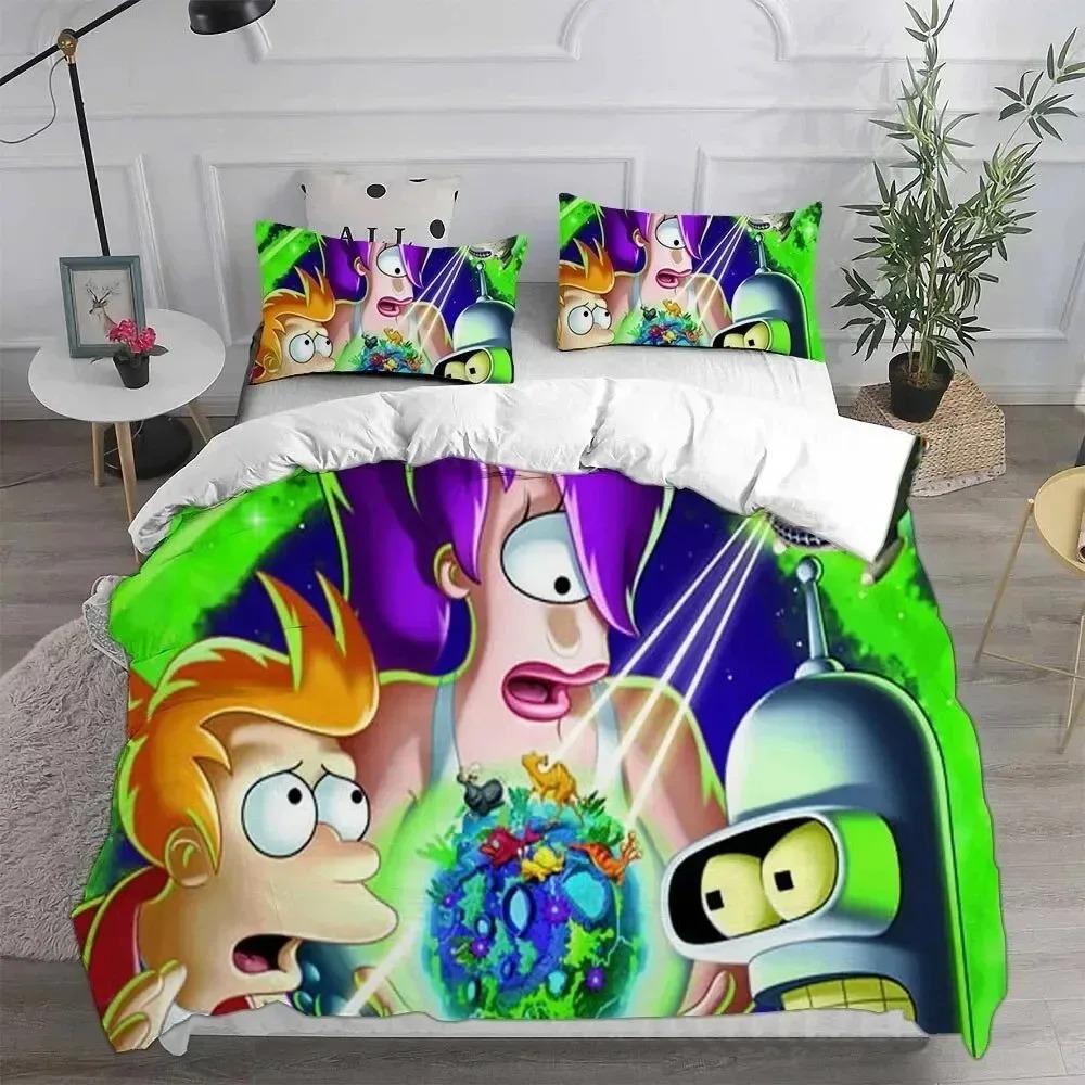 Cartoon Futurama Duvet Cover Pillowcase Bedding Set Adult Boy Girl Bedroom Decoration Children Single Double Large Size