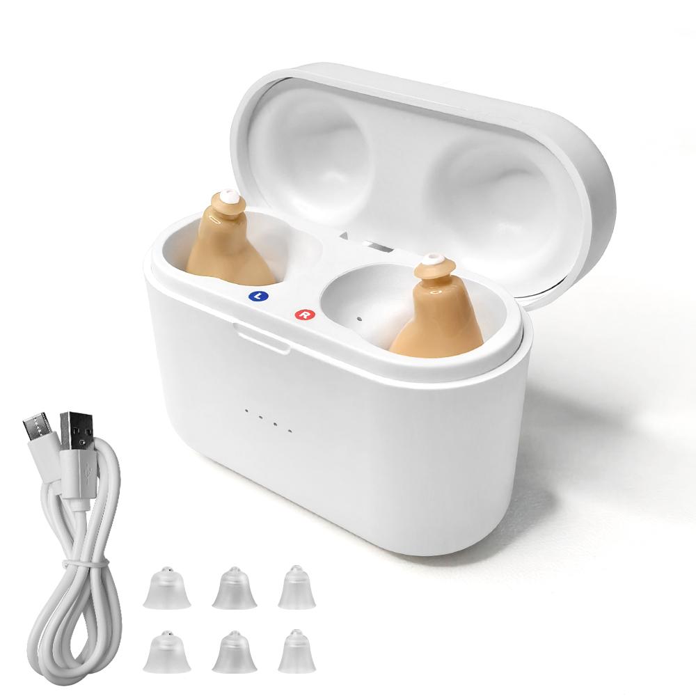 Miniaudífonos para sordera para personas mayores, auriculares inalámbricos recargables, amplificador de sonido, herramientas de ajuste de oídos, oferta barata, 2021