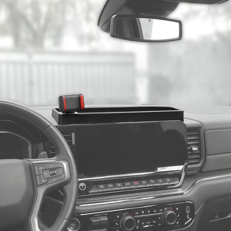 Dashboard Center Console Storage Box Mobile Phone Tablet Bracket Holder Fit For Chevy Silverado 2022 Up Car Accessories