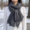 Solid Color Women Scarf Warm Neck Warmer Casual Cotton Linen Neckerchie College