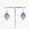 Natural Amethyst Earrings, 925 Sterling Silver Jewelry, Gift for Mom, Dangle Earrings