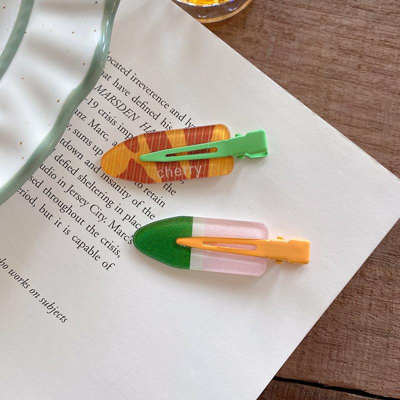 Two packs of colorful seamless hairpins, female sweet temperament bangs, side clips, cute headgear.