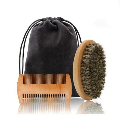 Rasierpinsel-Set für Herren, Wildschweinborsten, tragbar, für den Friseur, natürliche Bartbürste zur Gesichtsreinigung und zum Styling-Werkzeug