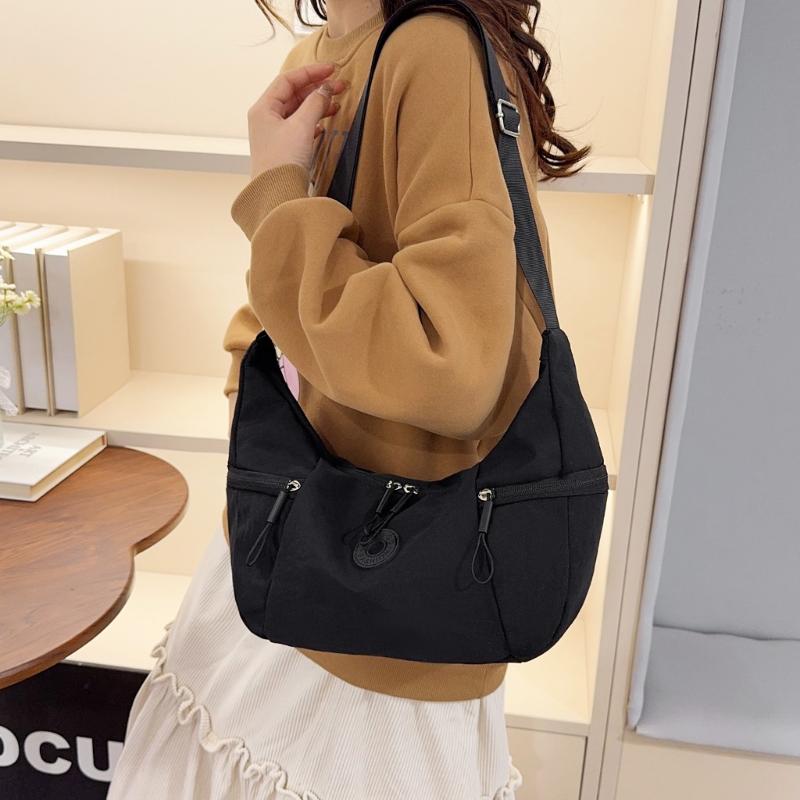 Casual Style Nylon Women'S Shoulder Bag Lightweight Soft Single Shoulder Backpack Large Capacity Tote Bag Casual Outing Shopping