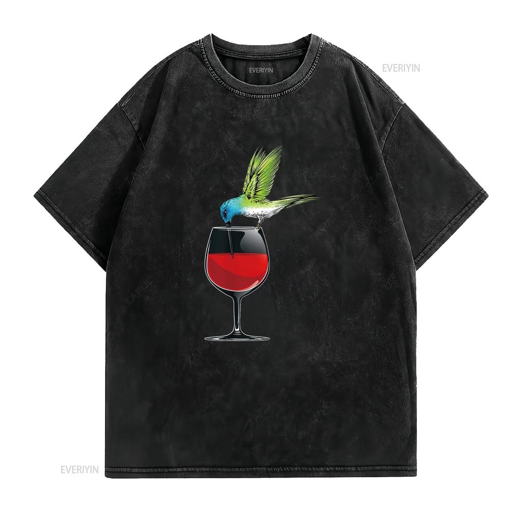 Cute Hummingbird Design For Women Lover T Shirt vintage Washed Unisex Soft Comfortable designer clothes Top For Everyday Wear