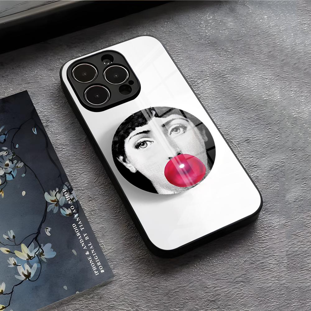 Face Art P-Piero F-Fornasetti Phone Case For IPhone 17 Air 16 E Pro Max 15 14 13 Mini 12 Pro 11 Max Plus Black Glass Cover iPhone 12ProMax