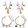 Summer Vacation Wind Dopamine Girl Heart Woven Color Rope Diy Diverse Pendant Bracelet Necklace Jewelry Set