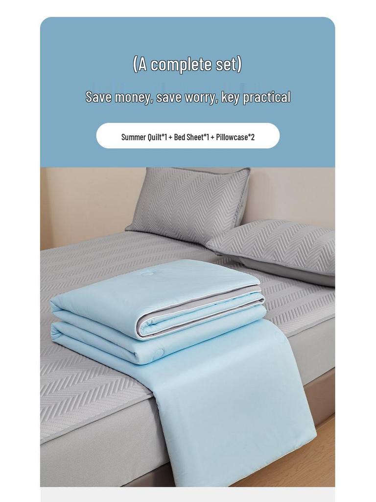 Premium Double-Sided Cool-Touch Antibacterial Ice Silk Summer Quilt