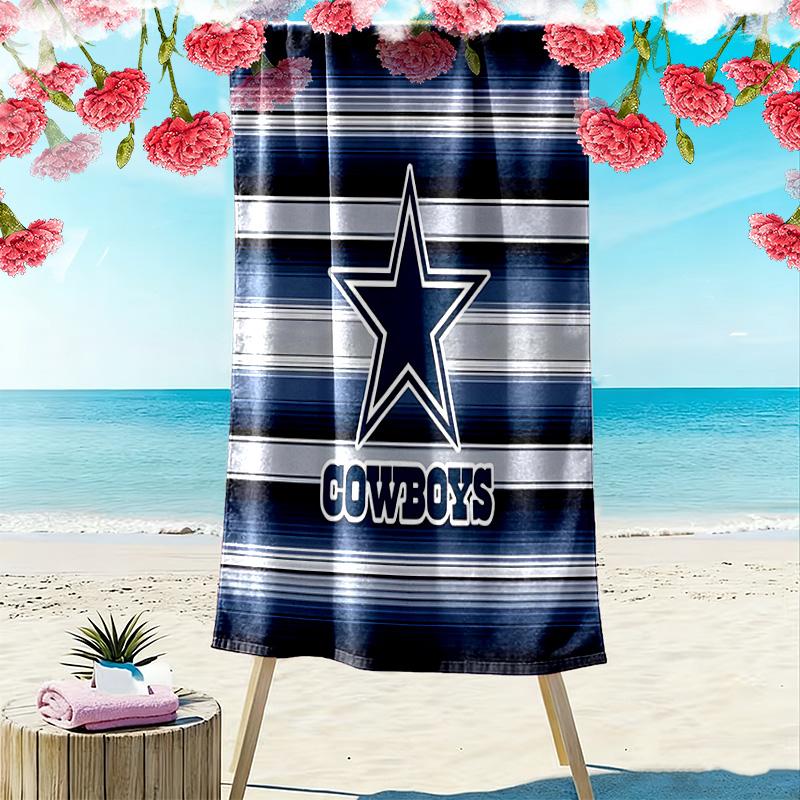 Cowboys Football Print Beach Towel, Large Soft Quick Dry Towel for Beach Camping Swimming