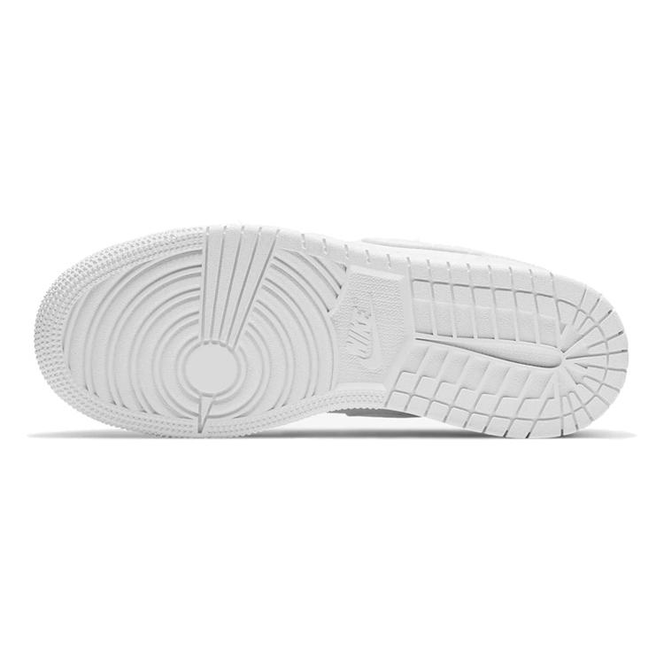 New Jordan 1 Low Triple White Tumbled Leather GS 553560-130