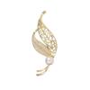 Leaf Brooch High-end Women's Suit Accessory Pearl and Diamond Brooch Fixed Clothes Pin