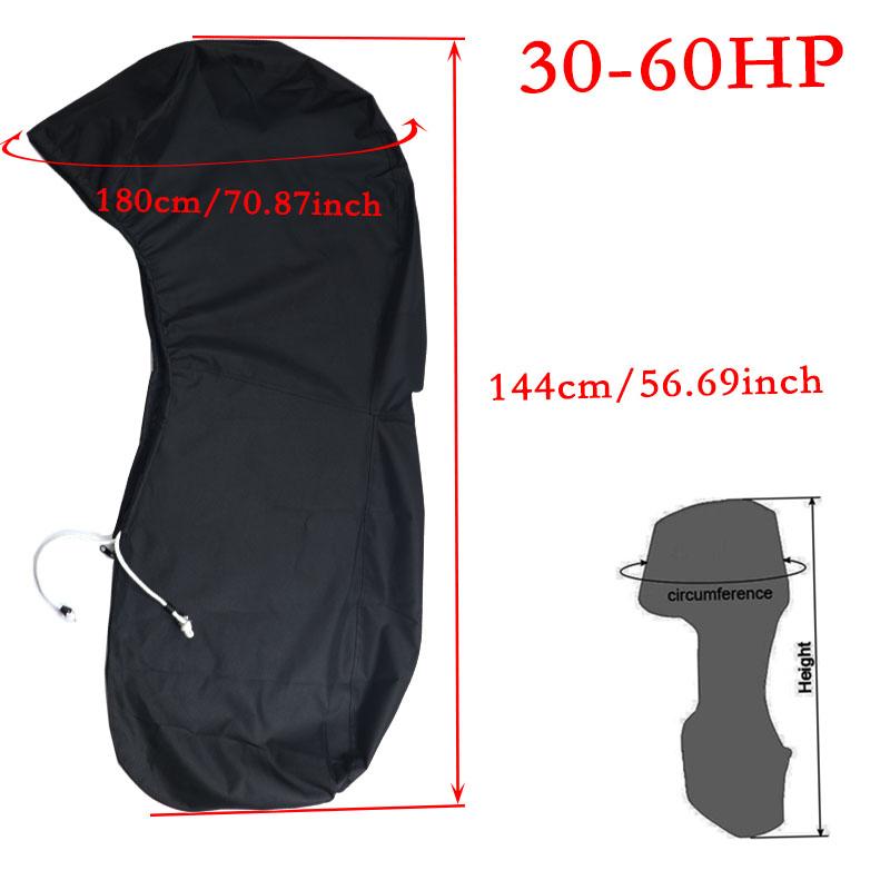 Capac motor exterior complet pentru barcă 600D Protecție neagră pentru motor 6-225 CP Impermeabil Anti-zgârieturi Protecție împotriva prafului