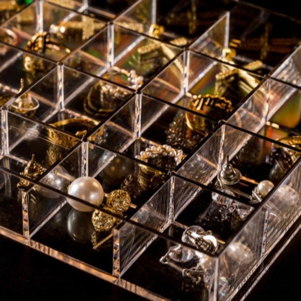 120 Grids Transparent Organizer Box Plastic Jewelry Sorting Box Nail Art Storage Box  Bathroom