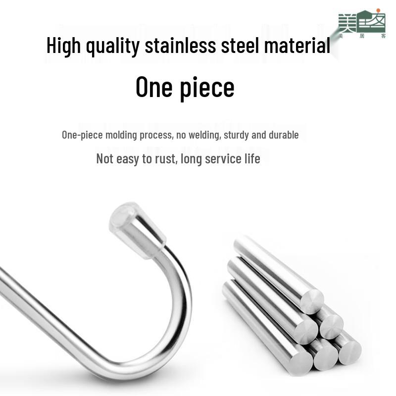 Meijuke Thickened Stainless Steel S-Hooks (5-Pack)