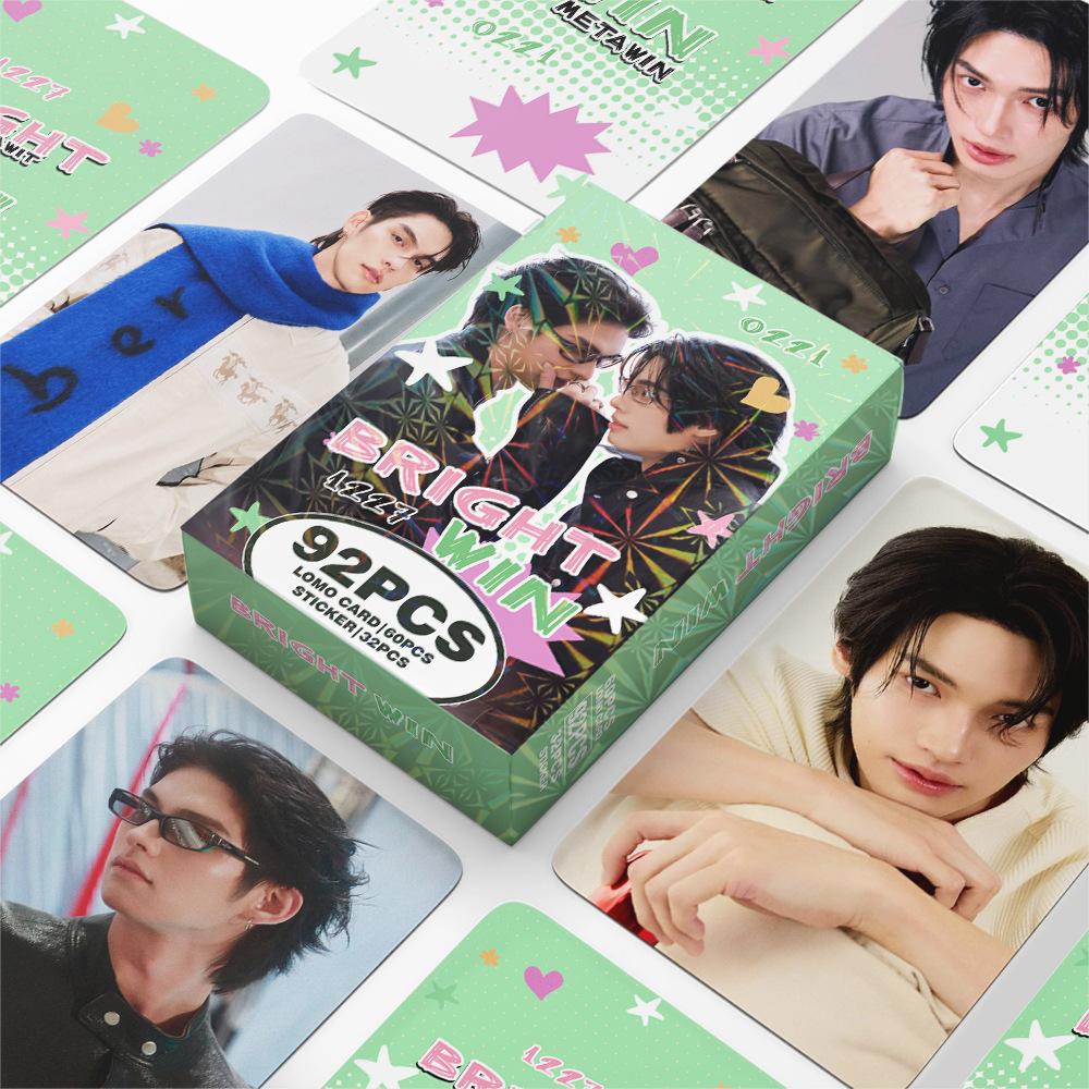 New Stock 92-piece Set of Small Card BRIGHTWIN Thai Star Photo Cards Celebrity Stickers 3-inch Photo LOMO HD Printd Photocards