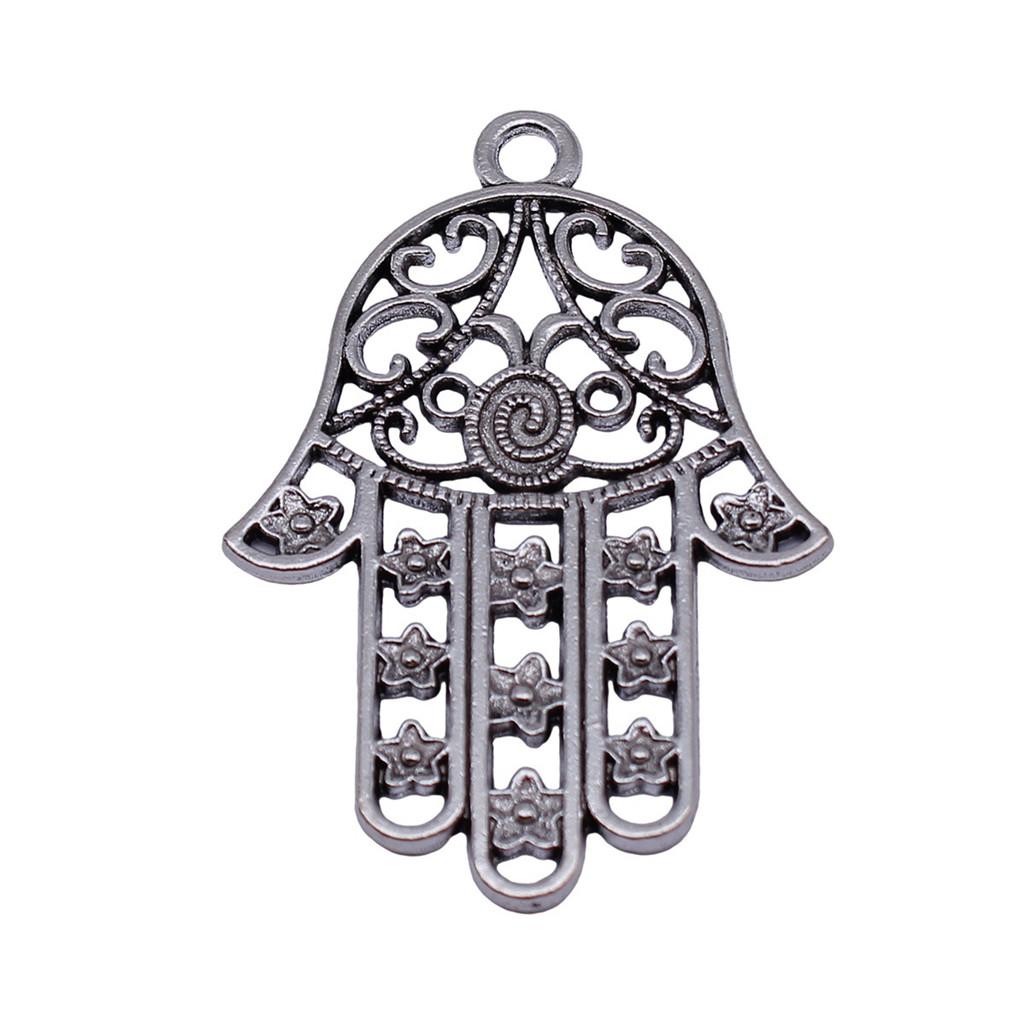 Alloy Hamsa Hand Charms Amulet Pendants For Good Luck Jewelry Making