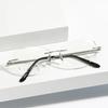 Luxury Rimless Cut Edge Presbyopia Glasses Women Men Lightweight Business Elegant Office Anti-Blue Light Spectacles 0 To +4.0