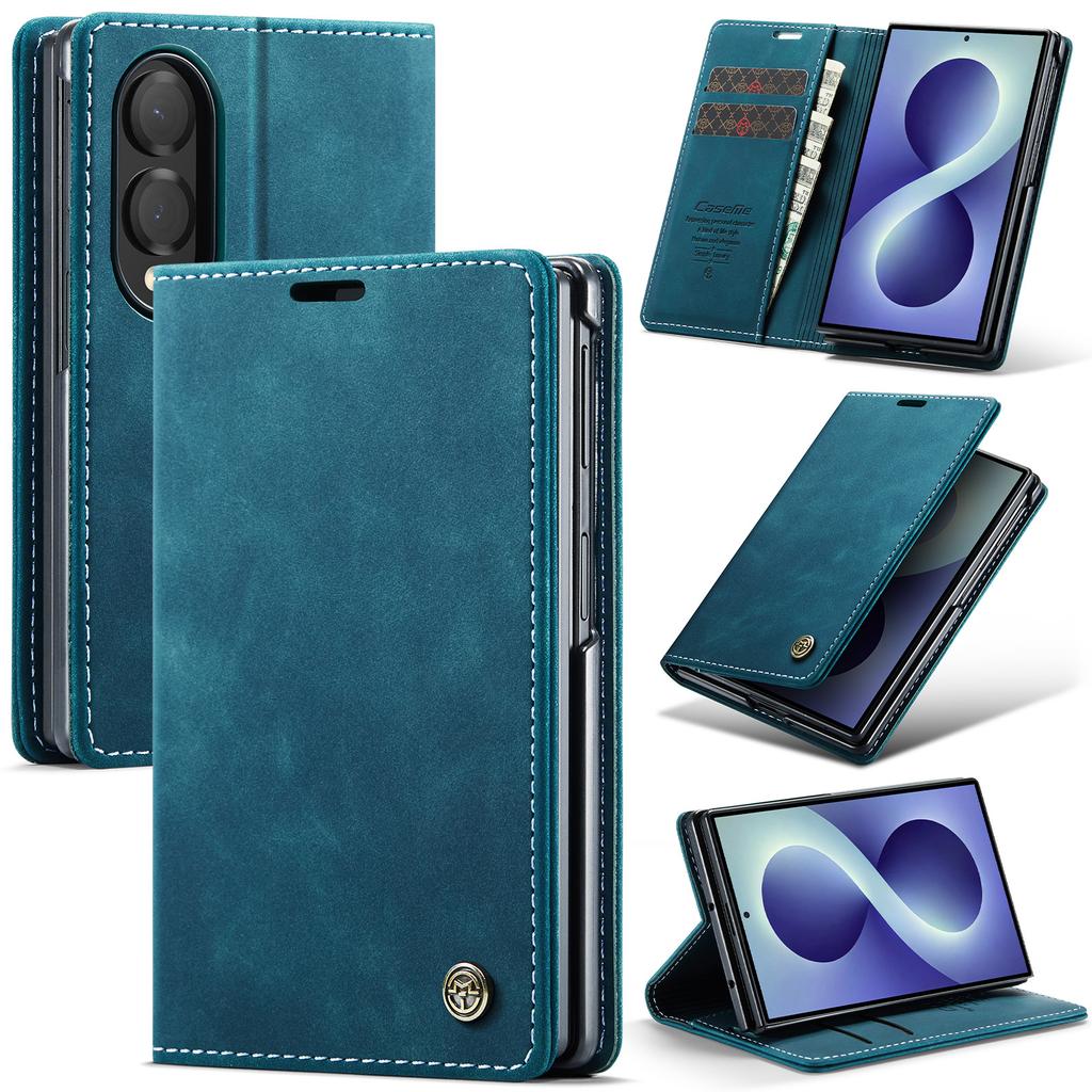 Luxe Zakelijke Flip Cards Portemonnee Leer Case voor Samsung Galaxy Z Fold8 Fold 8 Breed Boek Stand Schokbestendig Slim Fit Hoes
