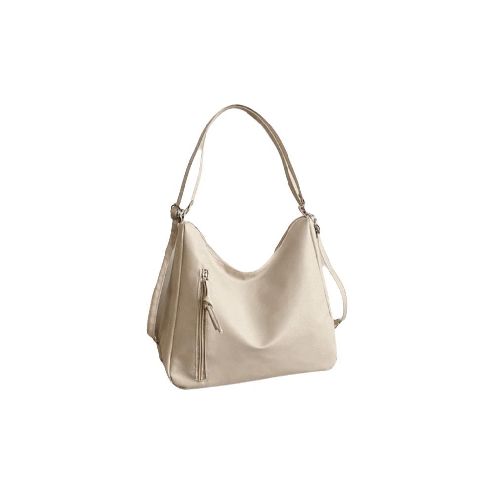 

Large Capacity WomenTote Bag Solid Color Shopping Handbag Fashion Single Shoulder Bag Travel бежевый