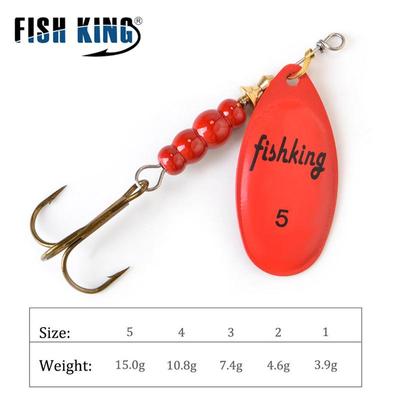 FISH KING Spinner Bait 3.9g 4.6g 7.4g 10.8g 15g Cucchiaio Esche luccio Metallo Con Ami Alti Artificiale Esca per Basso Richiamo di Pesca