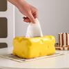 Modern Luxury Cheese Ceramic Tissue Box Decoration Home Living Room Tea Table Dining Table Advanced Paper Drawing Storage Box