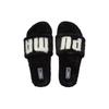 Puma Womens Leadcat 2.0 Fuzz Slide 'Black White' (women's sizes) Black / White Slide Slippers 387313 01