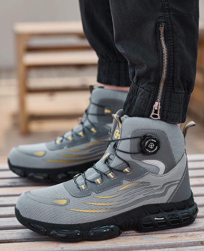 Lightweight Rotating Button Safety Shoes - Anti-Smash, Anti-Puncture; Ideal for Construction & Labor Work