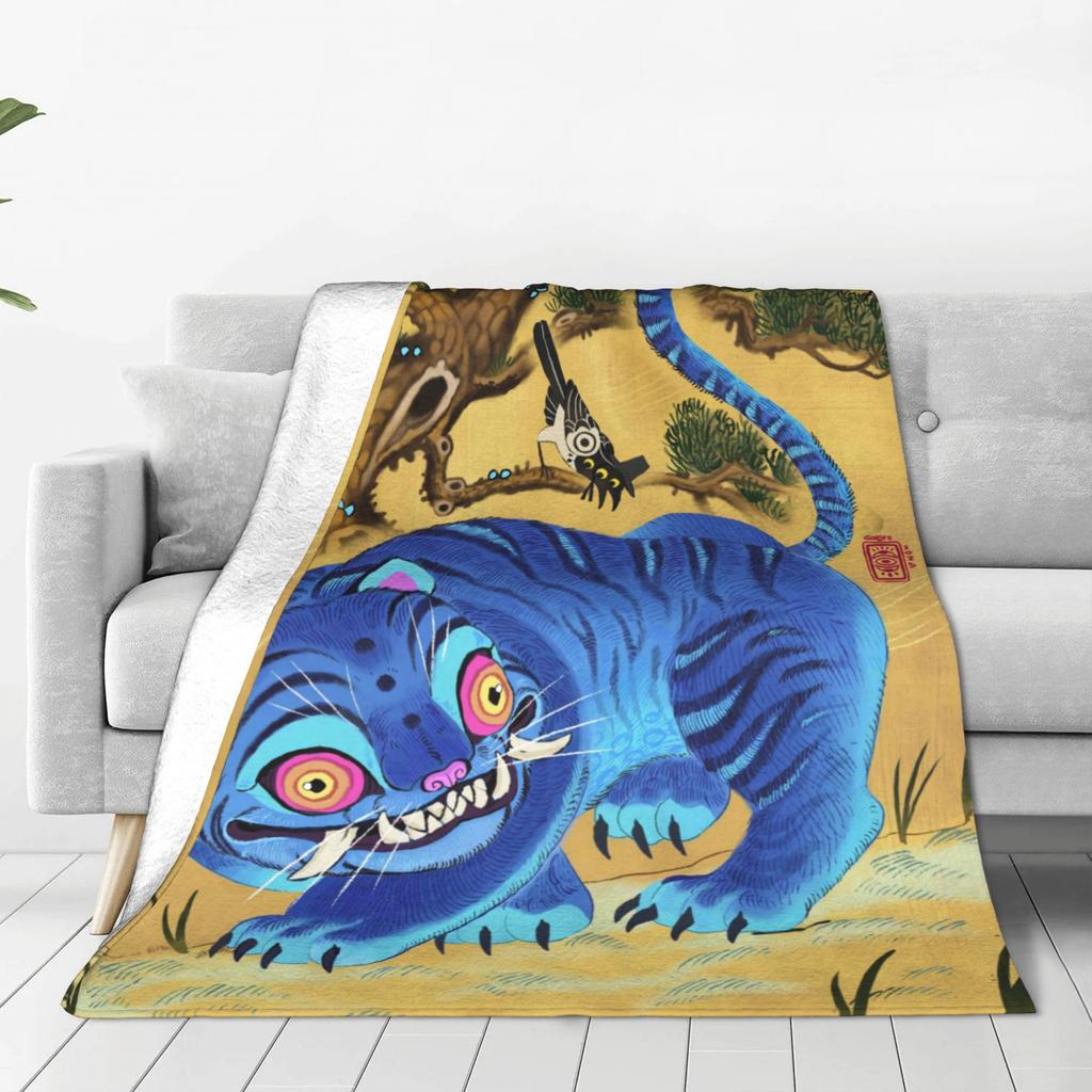 Derpy Tiger & Jinu & Rumi Blanket Quality Super Soft Kpop Demon Hunters Bedding Throws Winter Kids Decor Street Trend Bedspread