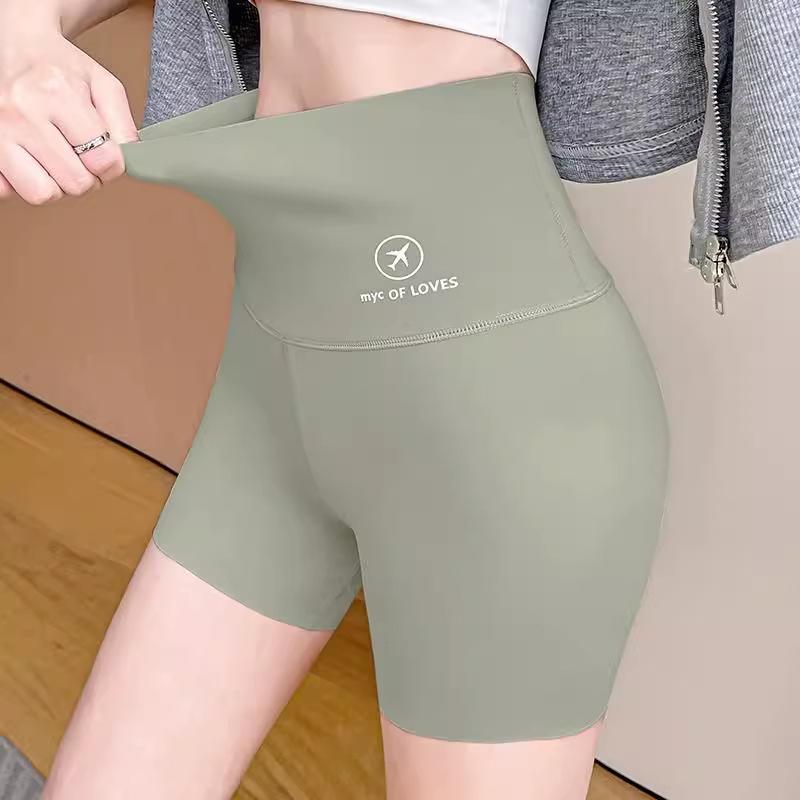 High Waist Tummy Control Three-Point Shark Women's Summer Seamless Non-Rolling Anti-Exposure Yoga Base Layer Safety Shorts