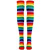 Overknee Rainbow Striped Stockings Colorful Knee Thigh High Socks  Halloween Party