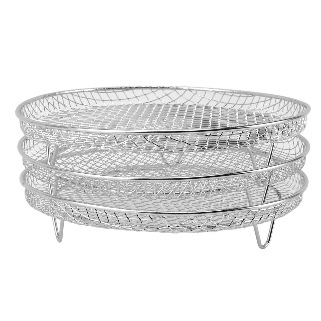 3PCS Fryer Rack Set 304 Stainless Steel Stackable Multi Layer Dehydrator Rack 8 Inch Fryer Accessories