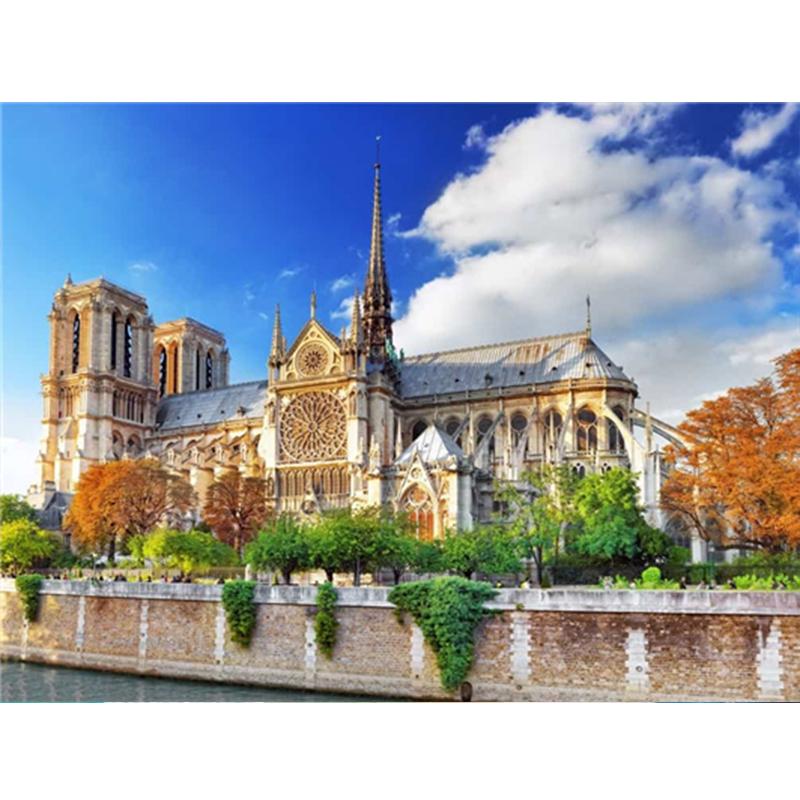 Diamond Painting Full Round Square Natural Landscape Wall Stickers Mosaic Beach Embroidery Mountain Scenery Diamond Art