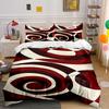 Abstract Red and White Swirl Bedding Set Bedding set (1 duvet cover, 2 pillowcases, duvet not included)
