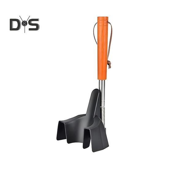 

Рожок для обуви для пожилых людей Телескопическая штанга из нержавеющей стали с деревянной ручкой Портативное отверстие для подвешивания Устройство для надевания обуви на кроссовки Удлиненная воронка для обуви чёрный