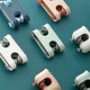 Bathroom Mop Clip Double-button Mop Hook Seamless Mop Rack Cloth HangingPlastic Broom ClipWall Hanging