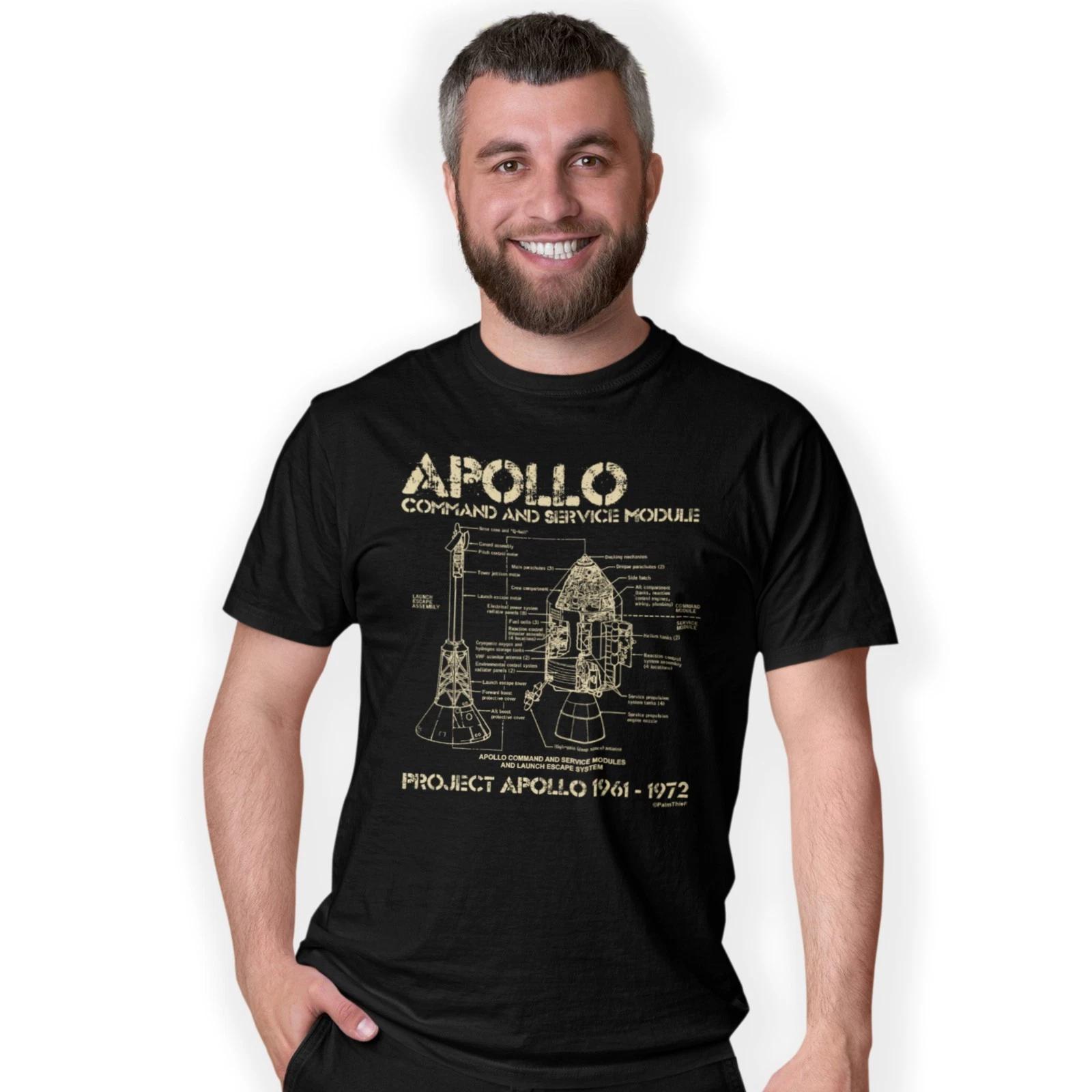 Apollo Command & Service Module Blueprint T-Shirt Birthday Gift Size S-5XL S