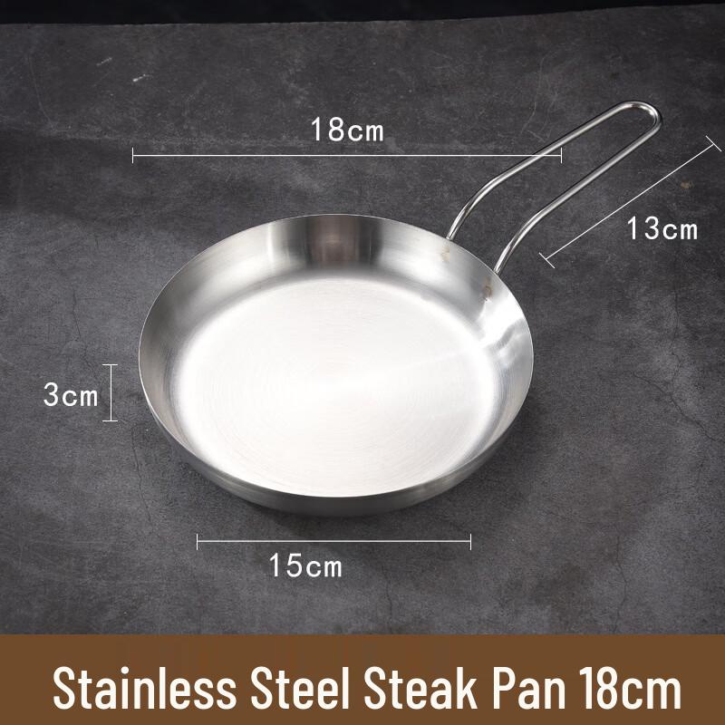 

ZISIZ Stainless Steel Round Dinner Plates, 18cm (Set of 2)