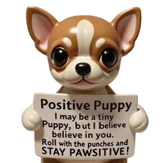 Emotional Support Puppy Statue Positive Dog Ornament Puppy Figurine