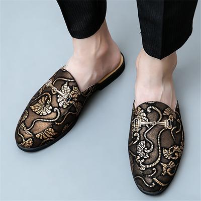 Sommer Mode Neue Herren Ethnische Graffiti Halbschuhe Schuhe Männlich Luxus Designer Freizeit Clogs Mokassins Atmungsaktive Loafer
