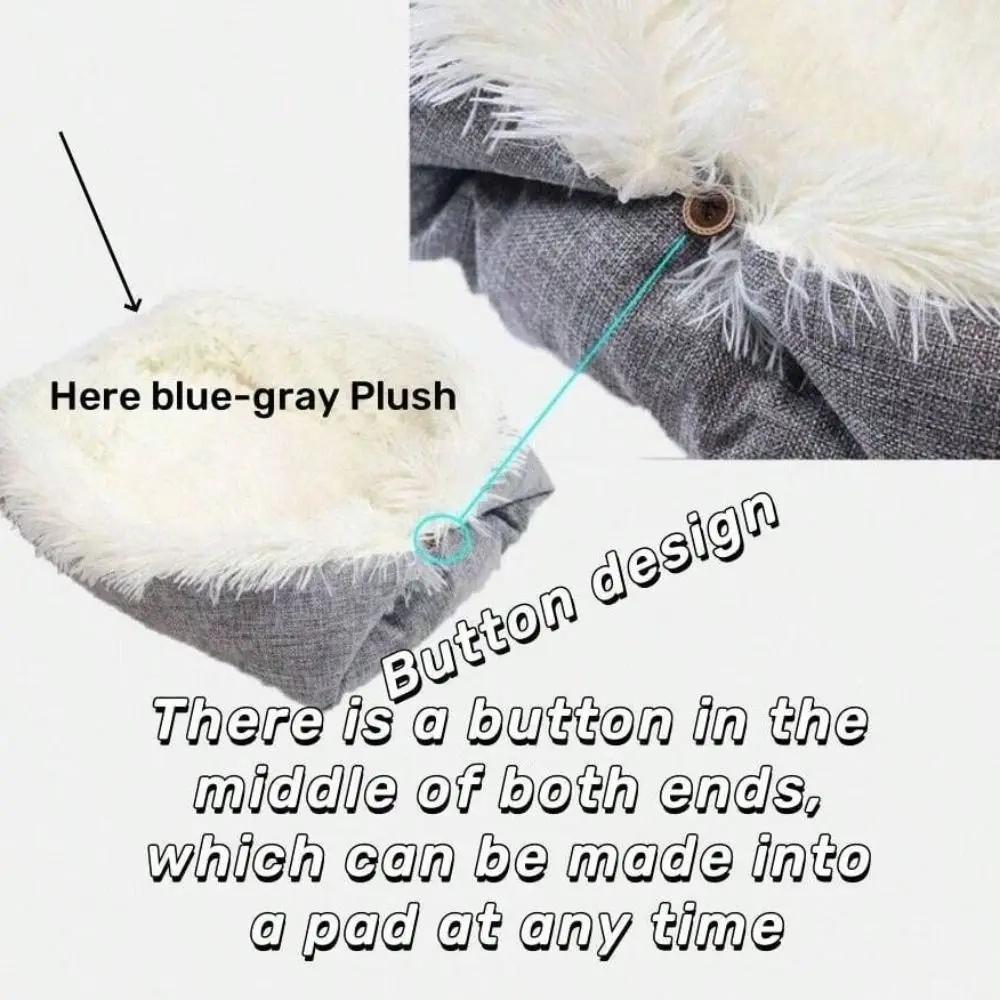 Puppy Cushion Thickened Warm Cat Bed Soft Foldable Cat Nest Mat Comfortable Pet Kennel Autumn Winter