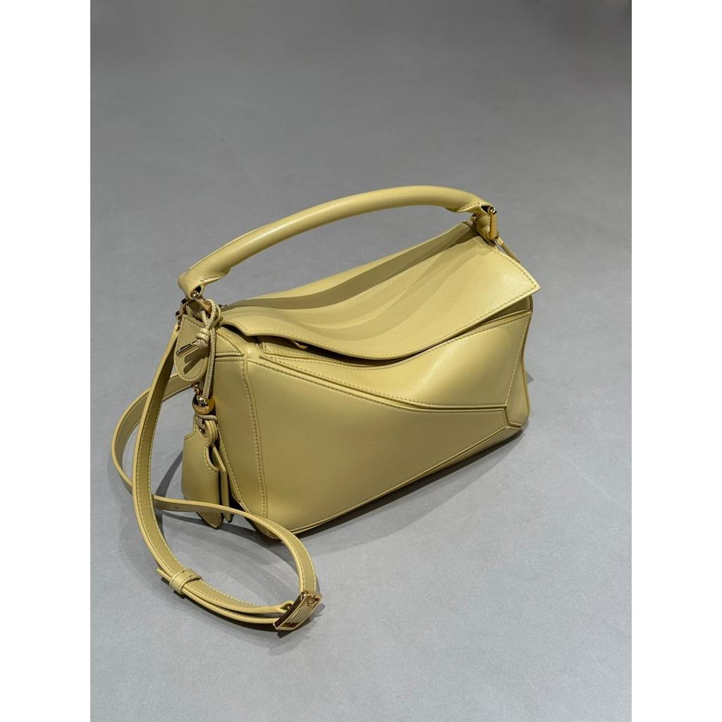 Leather Handmade Beeswax Line Geometric Bag Niche Light Luxury Pillow Bag Trend Splicing Shoulder Messenger Bag Women's Small Square Bag