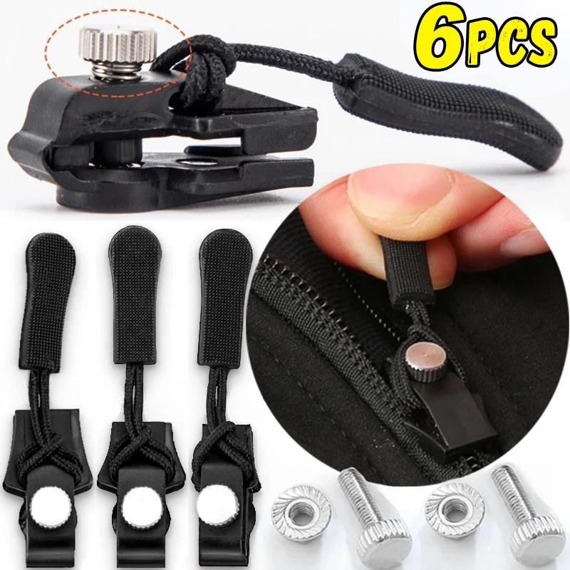 1/2/4/6pcs Zipper Repair Kit Universal Instant Zipper Repair Replacement Zippers Sliding Teeth Rescue Zippers Head 3 Different Sizes