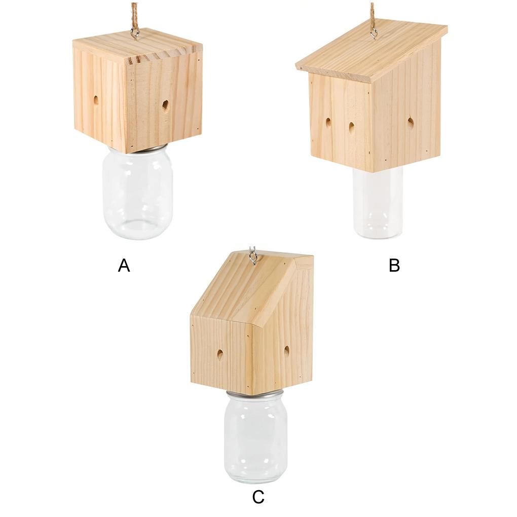 Nature Style Carpenter Bee Trap For Outdoor Hanging With Detachable Safes Hanging Carpenter Wooden
