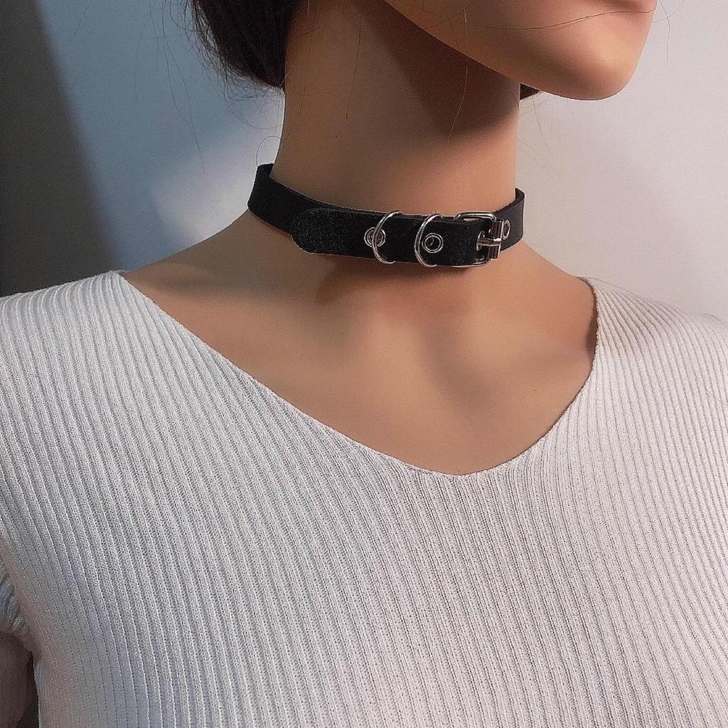 Punk Style Eyelet Stud Choker and Bracelet Duo – European and American Fashion