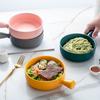 Ceramic Baking Bowl Microwave Safe Oven Dish with Handle Heat Resistant Soup Crock Easy Clean Dishwasher Safe Small Soup Bowl for Onion Soup