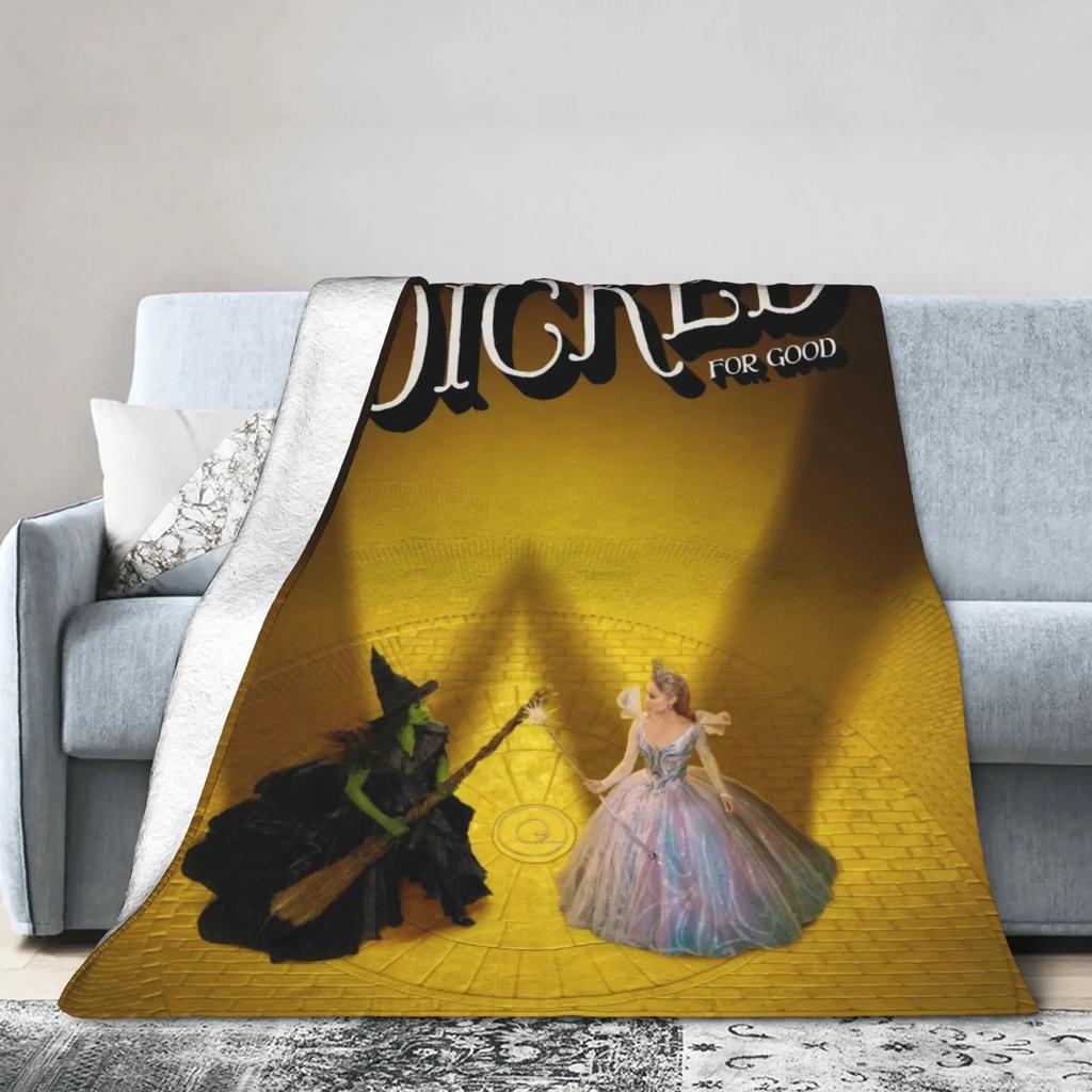 Wicked  Glinda Soft Warm Plush Throw Blanket for Kids Flannel Bedspread for Bedroom Sofa or Bed Cover