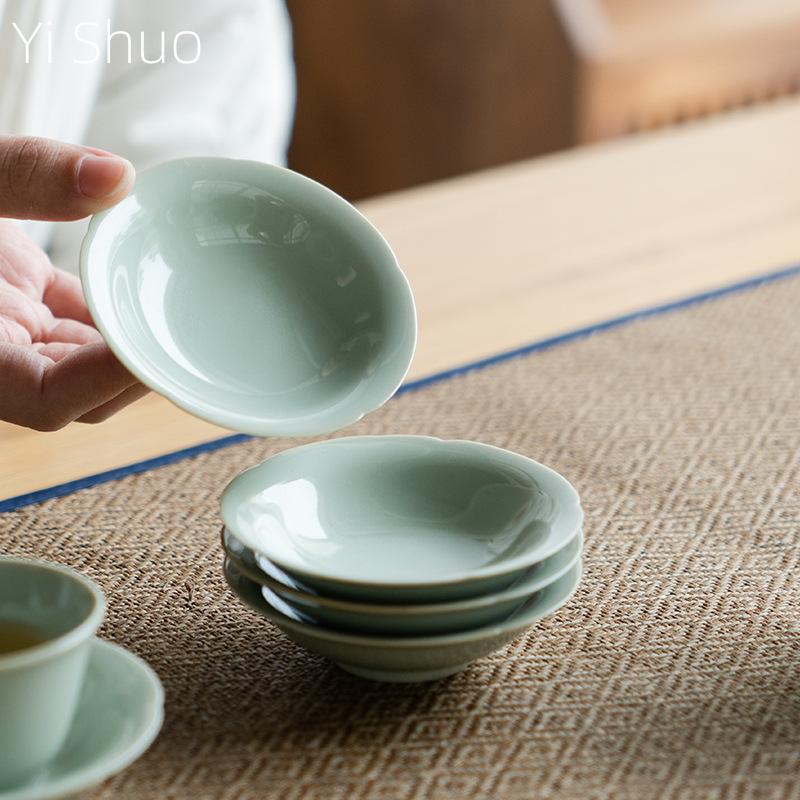 Song Qing Five-petal Coaster Handmade Ceramics Tea Holder Kung Fu Tea Set Tea Ceremony Accessories Retro Cup Holder Cup Coaster