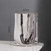 Abstract Ceramic Silver Plant Vase Electroplating Floral Living Room Decor Luxury Flower Hotel Art Decoration Home Accessories