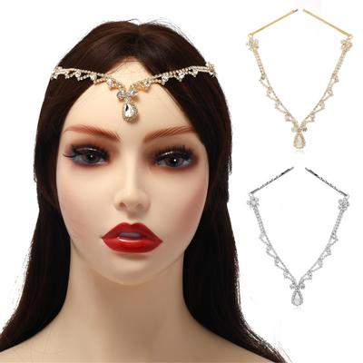 Forehead Chain Rhinestones for Head Chain Gold Silver Boho Crystal  Headpiece Crystal Forehead Headband Hair Accessor
